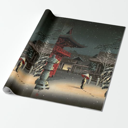 Tsuchiya Koitsu - Schnee bei Nezu Shrine Geschenkpapier (Ungerollt)