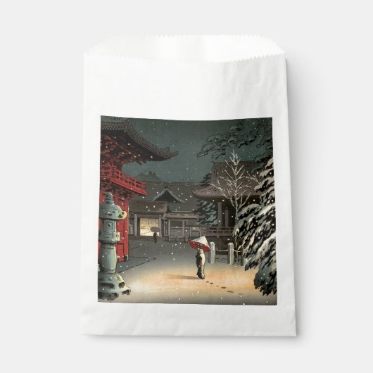 Tsuchiya Koitsu - Schnee bei Nezu Shrine Geschenktütchen (Vorderseite)