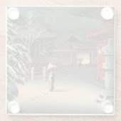 Tsuchiya Koitsu - Schnee bei Nezu Shrine Glasuntersetzer (Rückseite)