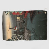 Tsuchiya Koitsu - Schnee bei Nezu Shrine Golfhandtuch (Horizontal)