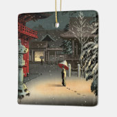 Tsuchiya Koitsu - Schnee bei Nezu Shrine Keramikornament (Links)