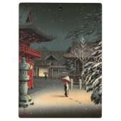 Tsuchiya Koitsu - Schnee bei Nezu Shrine Klemmbrett (Rückseite)