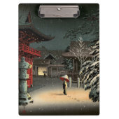Tsuchiya Koitsu - Schnee bei Nezu Shrine Klemmbrett (Vorderseite)