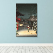 Tsuchiya Koitsu - Schnee bei Nezu Shrine Leinwanddruck (Insitu (Holzboden))