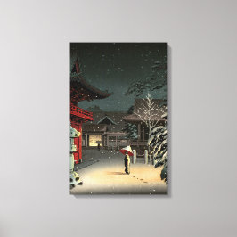 Tsuchiya Koitsu - Schnee bei Nezu Shrine Leinwanddruck