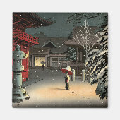 Tsuchiya Koitsu - Schnee bei Nezu Shrine Magnet (Vorne)