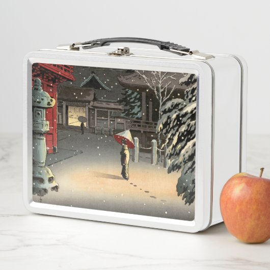 Tsuchiya Koitsu - Schnee bei Nezu Shrine Metall Brotdose (Beispiel)