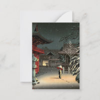 Tsuchiya Koitsu - Schnee bei Nezu Shrine