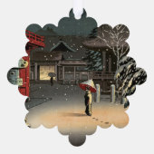 Tsuchiya Koitsu - Schnee bei Nezu Shrine Ornament Karte (Rückseite)