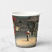 Tsuchiya Koitsu - Schnee bei Nezu Shrine Pappbecher (Vorderseite)