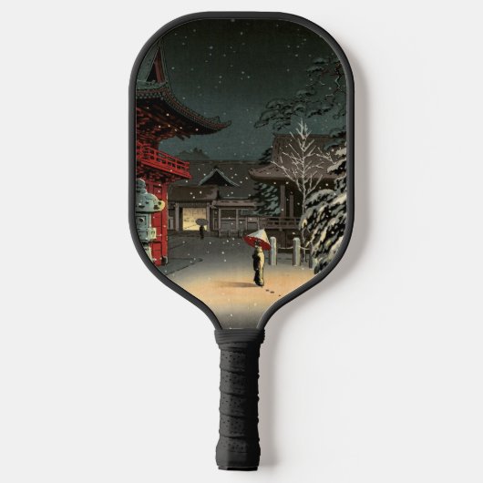 Tsuchiya Koitsu - Schnee bei Nezu Shrine Pickleball Schläger (Rückseite)
