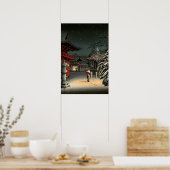 Tsuchiya Koitsu - Schnee bei Nezu Shrine Poster (Küche)