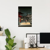 Tsuchiya Koitsu - Schnee bei Nezu Shrine Poster (Heimbüro)