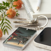 Tsuchiya Koitsu - Schnee bei Nezu Shrine Schlüsselanhänger (Vorderseite rechts)