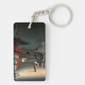 Tsuchiya Koitsu - Schnee bei Nezu Shrine Schlüsselanhänger (Rückseite)