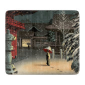 Tsuchiya Koitsu - Schnee bei Nezu Shrine Schneidebrett (Vorderseite)