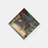 Tsuchiya Koitsu - Schnee bei Nezu Shrine Serviette (Ecke)