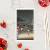 Tsuchiya Koitsu - Schnee bei Nezu Shrine Serviette (Beispiel)