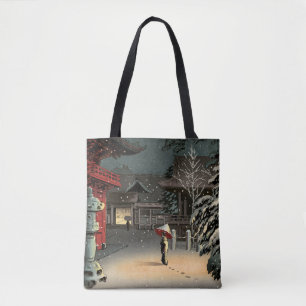 Tsuchiya Koitsu - Schnee bei Nezu Shrine Tasche