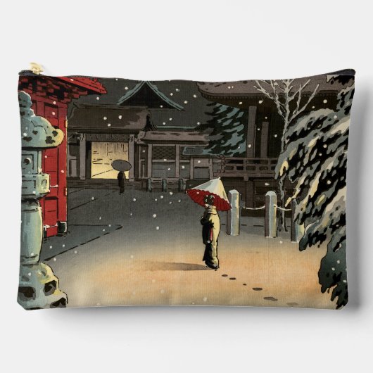 Tsuchiya Koitsu - Schnee bei Nezu Shrine Zubehörtasche (Vorderseite)