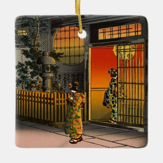 Tsuchiya Koitsu - Side Street Araki in Yotsuya Keramikornament (Vorderseite)