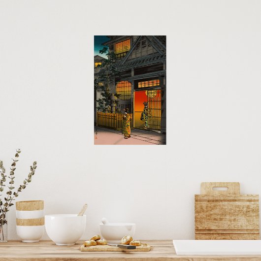 Tsuchiya Koitsu - Side Street Araki in Yotsuya Poster (Küche)