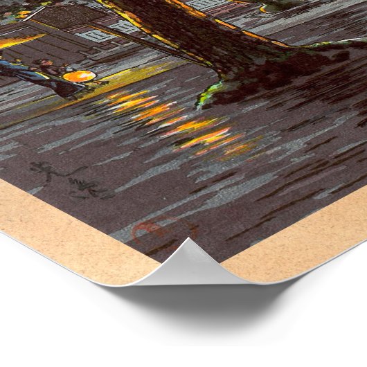 Tsuchiya Koitsu Sketches Takanawa Sengakuji Temple Poster (Ecke)