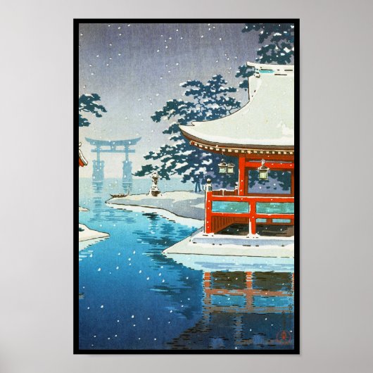 Tsuchiya Koitsu Snowy Miyajima Winterlandschaft Ku Poster (Vorne)