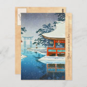 Tsuchiya Koitsu Snowy Miyajima Winterlandschaft Ku Postkarte (Vorne/Hinten)
