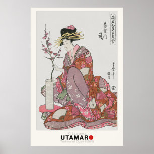 Tsukasa of Ogiya by Utamaro - Vintage japanische P Poster