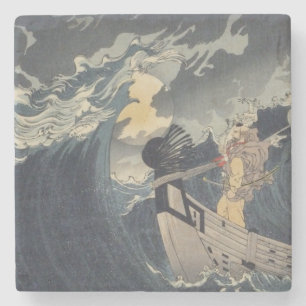 Tsukioka Yoshitoshi - Benkei gegen einen Vollmond Steinuntersetzer