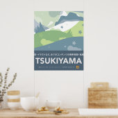 Tsukiyama Vintage Travel Poster Style Print (Küche)
