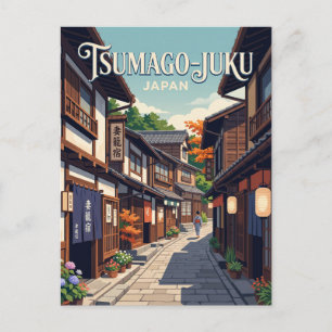 Tsumago, Japan, Gasse Japan Postkarte