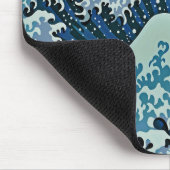Tsunami Blue Wave with Stars Asian Artistic Mousepad (Ecke)