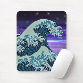 Tsunami Blue Wave with Stars Asian Artistic Mousepad (Mit Mouse)