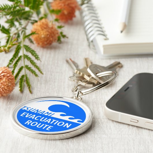 Tsunami Evakuierungsweg Schlüsselanhänger (Seite)