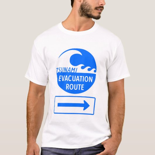 Tsunami Evakuierungsweg T-Shirt (Vorderseite)