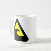 Tsunami-Gefahrenzeichen Kaffeetasse (Vorderseite Links)