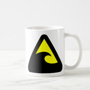 Tsunami-Gefahrenzeichen Kaffeetasse