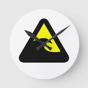 Tsunami-Gefahrenzeichen Runde Wanduhr