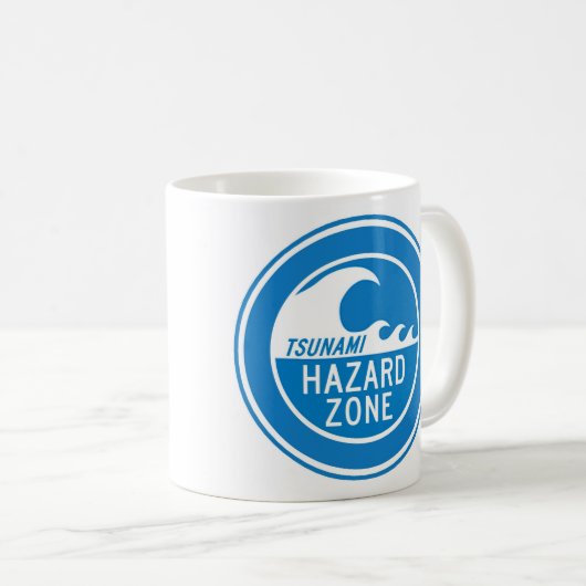 TSUNAMI-GEFAHRENzone Kaffeetasse (VorderseiteRechts)
