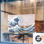 Tsunami Great Wave off Kanagawa Japan by Hokus Fensteraufkleber (Café-Fenster)