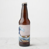 Tsunami Great Wave off Kanagawa Japan by Hokusai Bierflaschenetikett (Vorderseite)