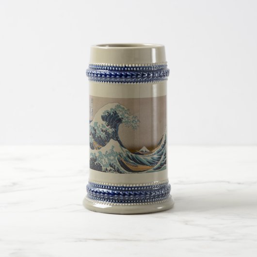 Tsunami Great Wave off Kanagawa Japan by Hokusai Bierglas (Mittel)
