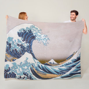 Tsunami Great Wave off Kanagawa Japan by Hokusai Fleecedecke