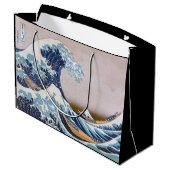 Tsunami Great Wave off Kanagawa Japan by Hokusai Große Geschenktüte (Rückseite Schrägansicht)