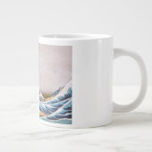 Tsunami Great Wave off Kanagawa Japan by Hokusai Jumbo-Tasse (Rechts)