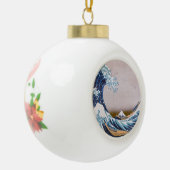 Tsunami Great Wave off Kanagawa Japan by Hokusai Keramik Kugel-Ornament (Links)