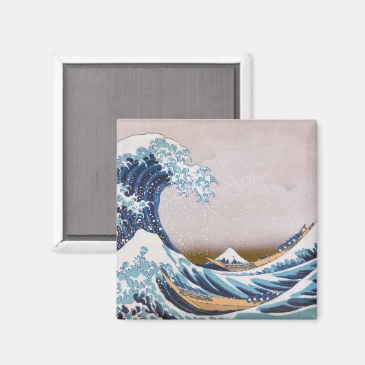 Tsunami Great Wave off Kanagawa Japan by Hokusai Magnet (Vorderseite/Rückseite)