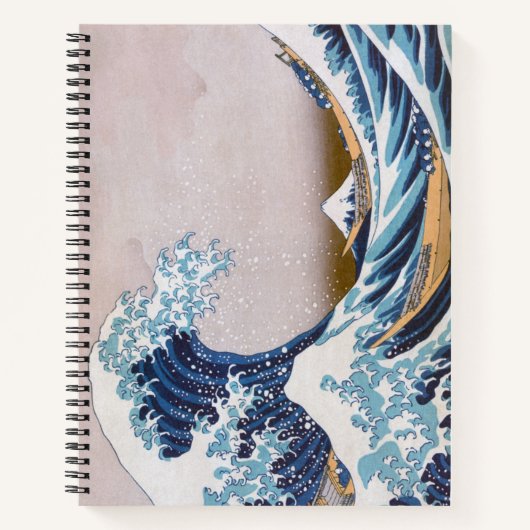 Tsunami Great Wave off Kanagawa Japan by Hokusai Notizblock (Vorderseite)